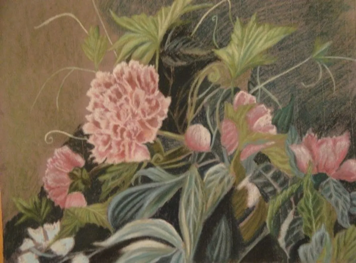 Пионы. Бумага, пастель, 43х57
